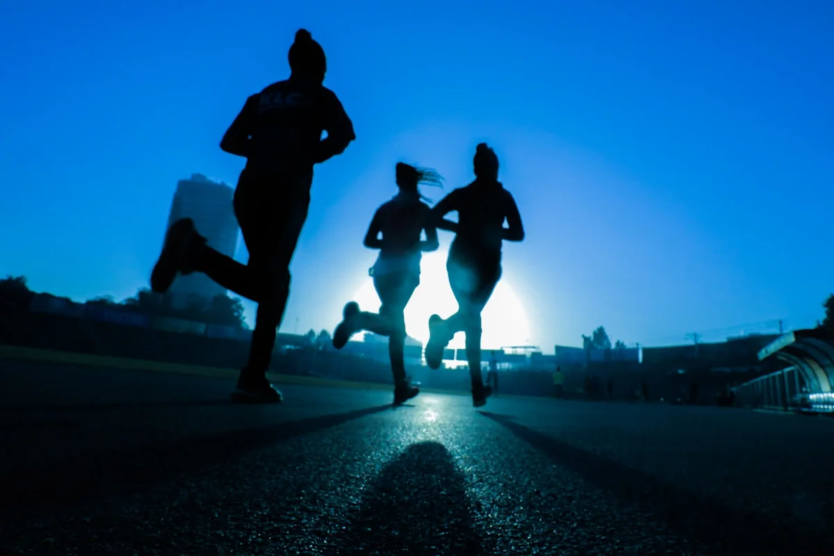 Runners training together